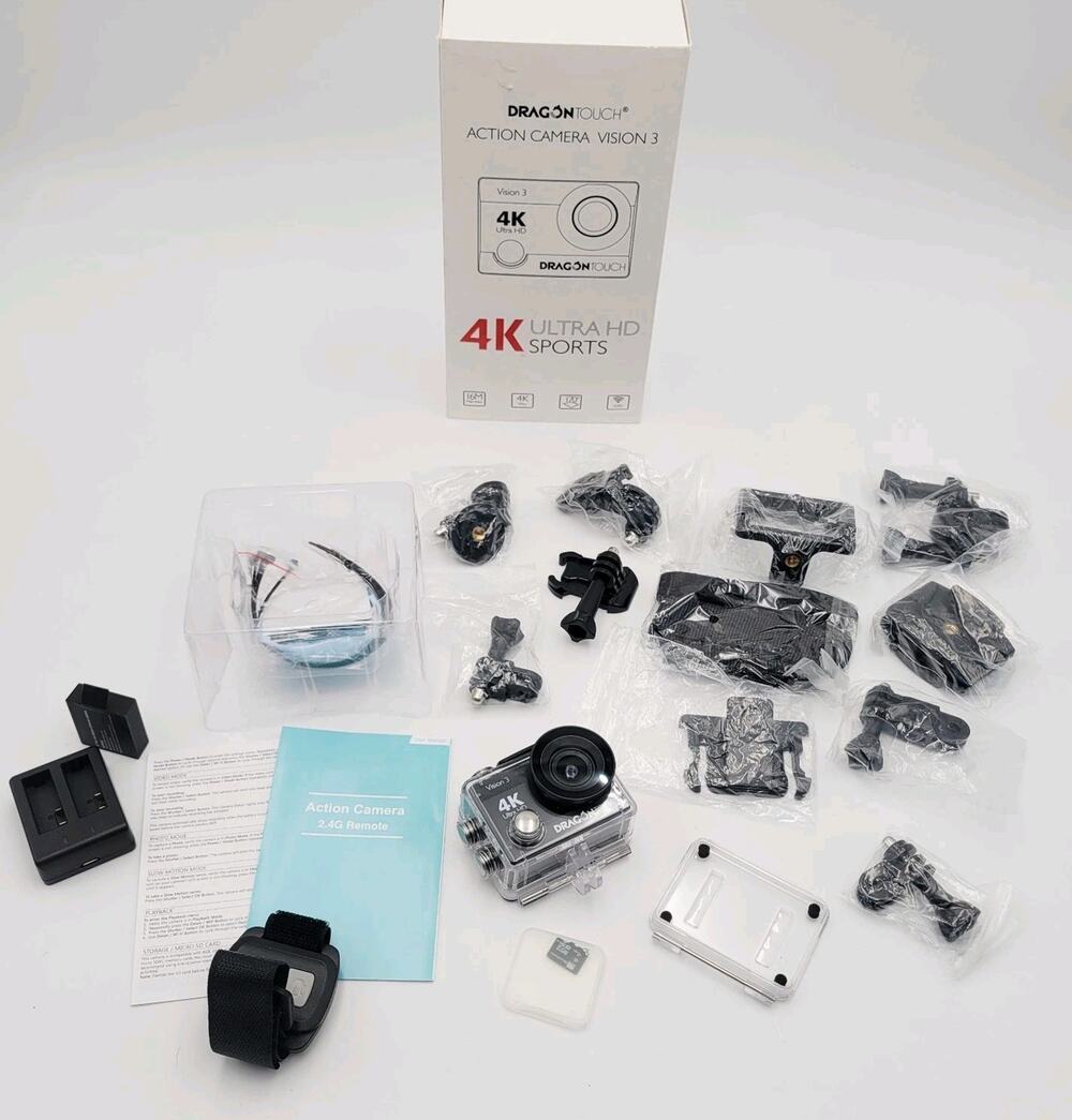 Dragon Touch 4K Action Camera Vision 3 Underwater Waterproof Sports